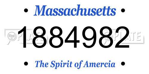 1884982 Massachusetts License Plate