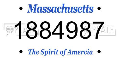 1884987 Massachusetts License Plate