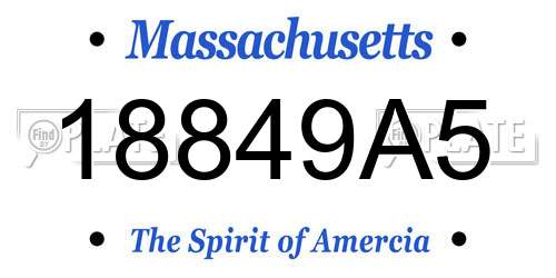 18849A5 Massachusetts License Plate
