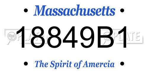 18849B1 Massachusetts License Plate