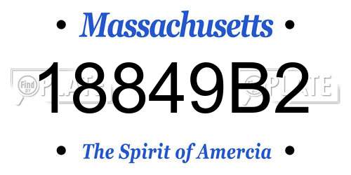 18849B2 Massachusetts License Plate