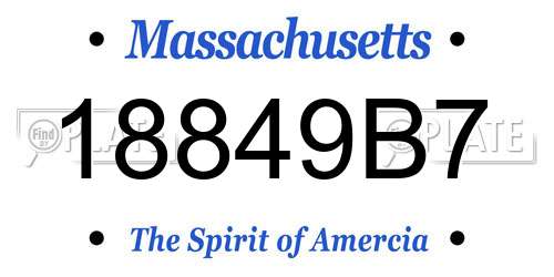 18849B7 Massachusetts License Plate