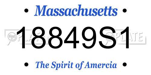 18849S1 Massachusetts License Plate