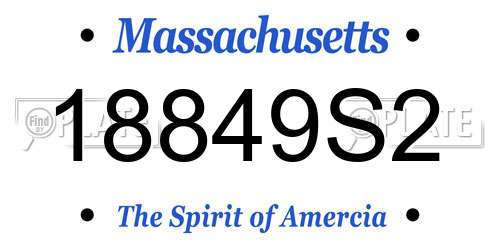 18849S2 Massachusetts License Plate