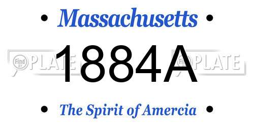 1884A Massachusetts License Plate