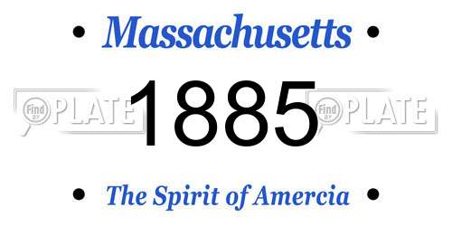 1885 Massachusetts License Plate