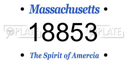 18853 Massachusetts License Plate