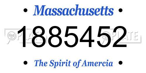 1885452 Massachusetts License Plate