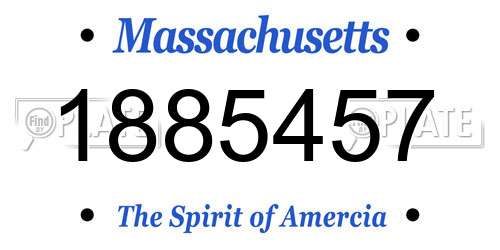 1885457 Massachusetts License Plate