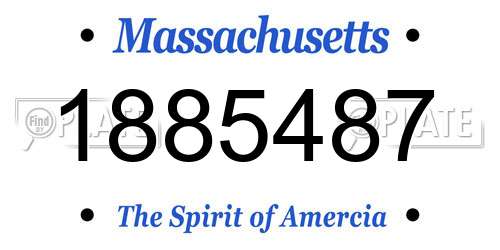 1885487 Massachusetts License Plate