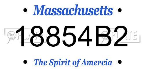 18854B2 Massachusetts License Plate