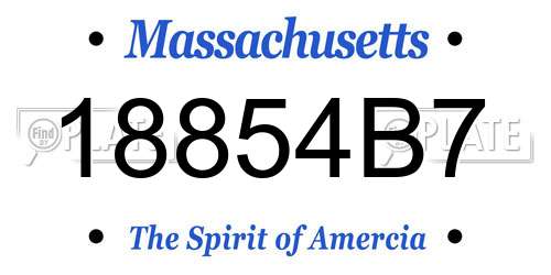 18854B7 Massachusetts License Plate