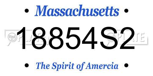 18854S2 Massachusetts License Plate