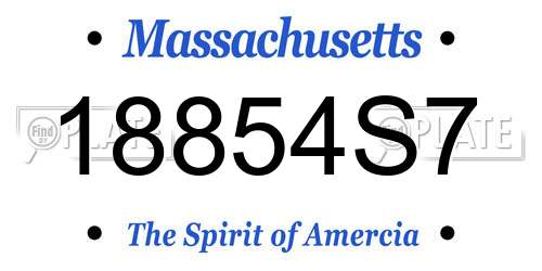 18854S7 Massachusetts License Plate