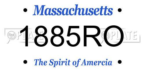 1885RO Massachusetts License Plate