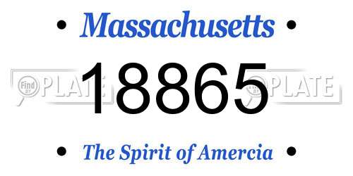 18865 Massachusetts License Plate