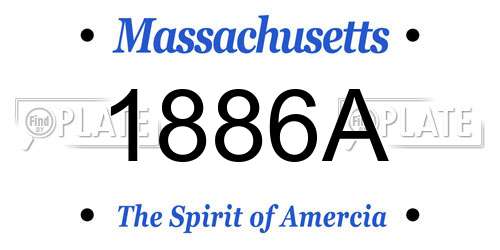 1886A Massachusetts License Plate