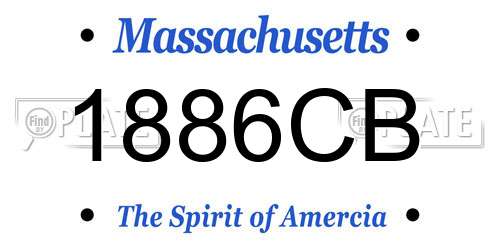1886CB Massachusetts License Plate