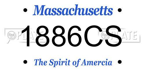 1886CS Massachusetts License Plate