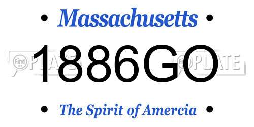1886GO Massachusetts License Plate
