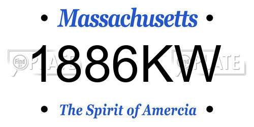1886KW Massachusetts License Plate