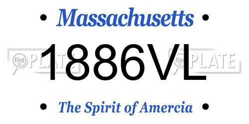 1886VL Massachusetts License Plate