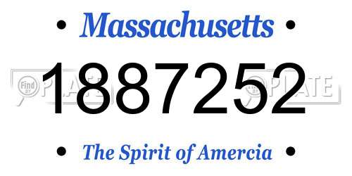 1887252 Massachusetts License Plate