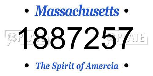 1887257 Massachusetts License Plate