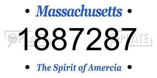 1887287 Massachusetts License Plate