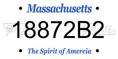 18872B2 Massachusetts License Plate