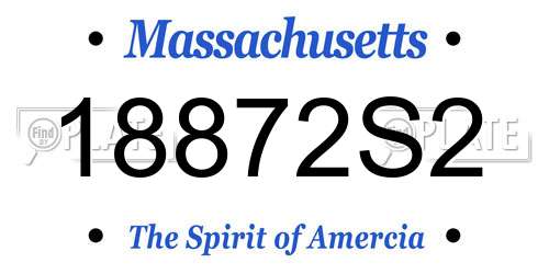 18872S2 Massachusetts License Plate