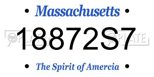 18872S7 Massachusetts License Plate