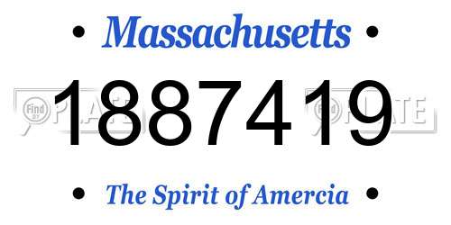 1887419 Massachusetts License Plate