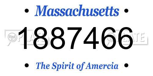 1887466 Massachusetts License Plate