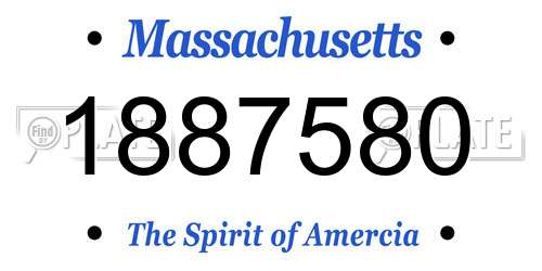 1887580 Massachusetts License Plate