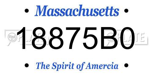 18875B0 Massachusetts License Plate