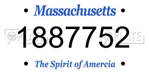 1887752 Massachusetts License Plate
