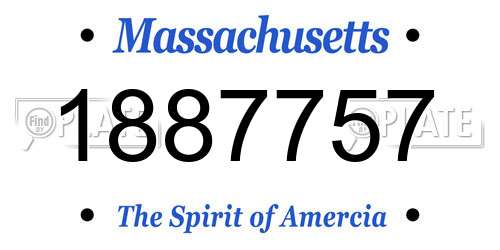 1887757 Massachusetts License Plate