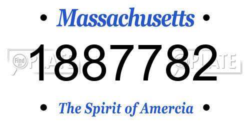 1887782 Massachusetts License Plate