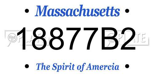 18877B2 Massachusetts License Plate
