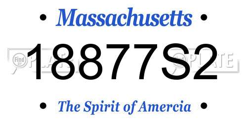18877S2 Massachusetts License Plate
