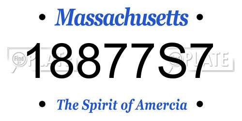 18877S7 Massachusetts License Plate