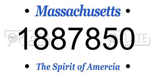 1887850 Massachusetts License Plate