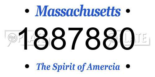1887880 Massachusetts License Plate