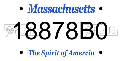18878B0 Massachusetts License Plate