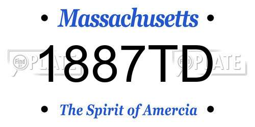1887TD Massachusetts License Plate