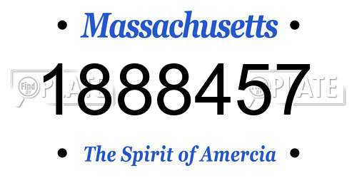 1888457 Massachusetts License Plate
