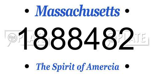 1888482 Massachusetts License Plate