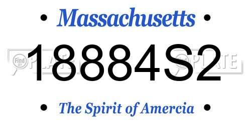 18884S2 Massachusetts License Plate