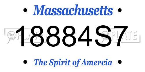 18884S7 Massachusetts License Plate